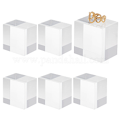 Olycraft 6 pz cubo acrilico trasparente blocchi di visualizzazione quadrati acrilici da 1.6x1.6x1.2 pollici quadrato display acrilico trasparente lucido cubo display acrilico blocco per anello vetrina gioielli base del supporto dell'esposizione