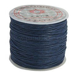Cordon en coton ciré, bleu de Prusse, 1mm, environ 27.34 yards (25 m)/rouleau
