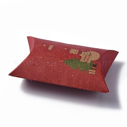 Scatole di cuscini di carta, scatole regalo di caramelle, per bomboniere baby shower forniture per feste di compleanno, firebrick, modello di pupazzo di neve, 3-5/8x2-1/2x1 pollice (9.1x6.3x2.6 cm)