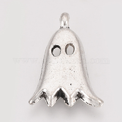 Tibetan Style Alloy Pendants, Ghost, Cadmium Free & Lead Free, Antique Silver, 20x13.5x3mm, Hole: 1mm, about 815pcs/1000g