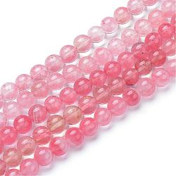 Quarzo della ciliegia fili di perle di vetro, tondo, 10mm, Foro: 1 mm, circa 40pcs/filo, 15.7 pollice