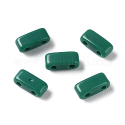 Fascini opachi a scorrimento acrilico, rettangolo, verde mare medio, 2.3x5.2x2mm, Foro: 0.8 mm