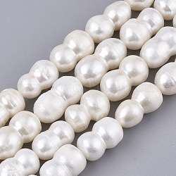 Fili di perle di keshi di perle barocche naturali, perla d'acqua dolce coltivata, numero  8, colore conchiglia, 12~17x8~10mm, Foro: 0.6 mm, circa 23~25pcs/filo, 14.57 pollice (37 cm)