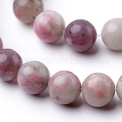 Gefärbt runde natürliche rosa Turmalin Perlen Stränge, 10 mm, Bohrung: 1 mm, ca. 40 Stk. / Strang, 15.3 Zoll
