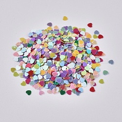 Ornement accessoires plastique paillette / paillettes perles, pas de trou / perles non percées, cœur, couleur mixte, 2.7x3x0.3 mm, environ 173075 pcs / livre