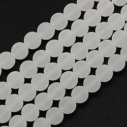 Smerigliato pietra preziosa naturale perline di cristallo di quarzo rotonde fili, bianco, 6mm, Foro: 1 mm, circa 66pcs/filo, 15.74 pollice