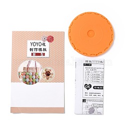 Outil de fabrication de yo yo, pour la fleur à tricoter à l'aiguille en tissu bricolage, ronde, orange, 119.5x6mm