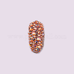 Glass Rhinestone Flat Back Cabochons, Back Plated, Faceted, Half Round, Topaz, 3~3.2x1.5mm, about 1440pcs/bag