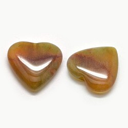 Natural Indian Agate Beads, Dyed, Half Drilled Hole, Heart, 12x12x4mm, Hole: 1mm