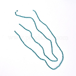 Glasquarz facettierte Perlenstränge, Rechteck, blaugrün, 6.5x3 mm, Bohrung: 1 mm, ca. 80 Stk. / Strang, 216.54'' (550 cm)
