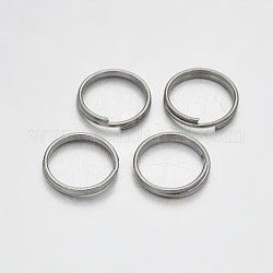 Латунные разрезные кольца, кольца с двойной петлей, платина, 10x1.5 мм, около 9 мм внутренним диаметром, Около 2600 шт / 500 г