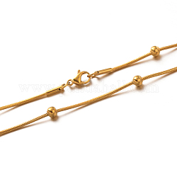304 Edelstahl Stee Halsketten, mit Karabiner, golden, 19.6 Zoll (49.8 cm)