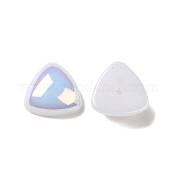 Perle d'imitation en plastique ABS, de couleur plaquée ab , triangle, blanc, 11.5x12x5mm, Trou: 1.4mm