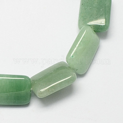 Rectangle Shaped Gemstone Natural Green Aventurine Beads Strands, DarkSea Green, 18x13x6mm, Hole: 1mm, about 22pcs/strand, 15.7inch
