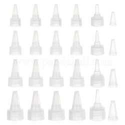 Benecreat 48pcs 4 Stil pp Plastikflaschen-Ersatzkappen, für Quetschspender, weiß, 39.5~51x20.3~31 mm, Innendurchmesser: 17.5~28 mm, 12pcs / style