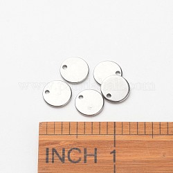 100pcs 304 acero inoxidable estampado colgantes de etiqueta en blanco para pulsera pendiente encantos pendientes, plano y redondo, 10x0.6mm