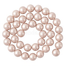 Shell Perlen Stränge, matt, Runde, antik weiß, 10 mm, Bohrung: 1 mm, ca. 40 Stk. / Stränge, 15.7 Zoll