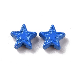 Spray gemalt Legierung Perlen, Stern, königsblau, 7x7.5x3.2 mm, Bohrung: 1.2 mm
