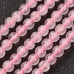 Естественно розового кварца нитей, круглые, 3 мм, отверстие : 0.8 мм, около 127 шт / нитка, 15.7 дюйм (40 см)