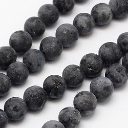 Natürliche Larvikit-Perlenstränge, matt, Runde, 10 mm, Bohrung: 1 mm, ca. 38 Stk. / Strang, 14.9 Zoll