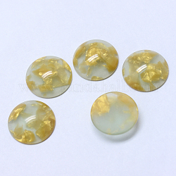 Cellulose Acetate(Resin) Cabochons, Half Round, Pale Goldenrod, 18x4~5mm