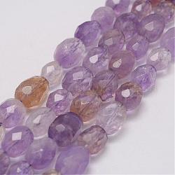 Chapelets de perles en amétrine naturelle, facette, ovale, 11~16x14~19mm, Trou: 1mm, Environ 23 pcs/chapelet, 15.3 pouce (39 cm)