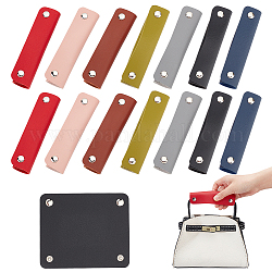 WADORN 14pcs 7 Colors Imitation Leather Luggage Handle Wrap for Suitcases, Travel Accessories, with Alloy Snap Buttons, Rectangle, Mixed Color, 101x120x1.5mm, 2pcs/color