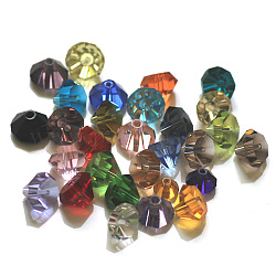 Imitazione branelli di cristallo austriaco, grado aaa, sfaccettato, diamante, colore misto, 9.5~10x7~8mm, Foro: 0.9~1 mm