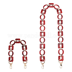 Givenny-eu 2шт овальные и квадратные ручки для акриловых сумок, Сплав с поиска, аксессуары для замены сумок, красные, 42.5~91.5 см, 2 шт / комплект