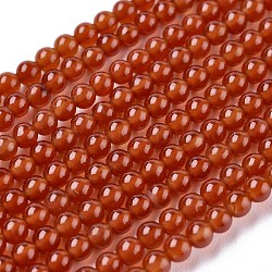 Natural Carnelian Bead Strands, Round, 3mm, Hole: 0.8mm, about 126pcs/strand, 15.5 inch
