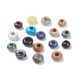 (defekt Restposten: kaputt), Edelstein Perlen gemischten europäisch, Großloch perlen, Rondell, 11~14x7.5~8 mm, Bohrung: 5.8~7.3 mm