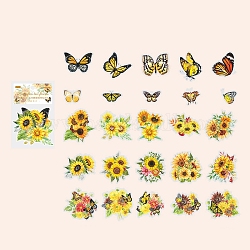50 pièce d'autocollants décoratifs papillon et fleur pour animaux de compagnie, pour scrapbooking diy, jaune, 65x65mm