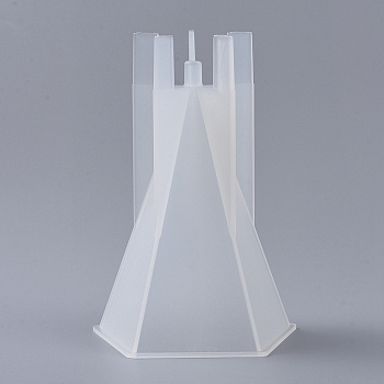DIY五角形アロマセラピーキャンドルプラスチック金型  キャンドル作りに  ホワイト  91x88x134mm  内径：80x76mm DIY-F048-07