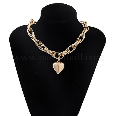 Collana con ciondolo a cuore&nbsp;NJEW-K261-03G-1