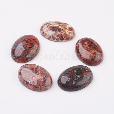 Cabochon dorso piatto diaspro brecciato naturale&nbsp;G-G741-22x30mm-02-1