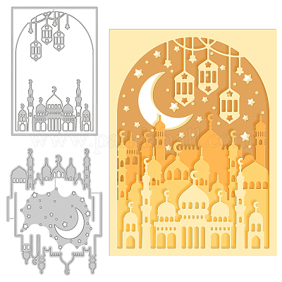 Set of 8 small stencils Eid and Ramadan Mubarak