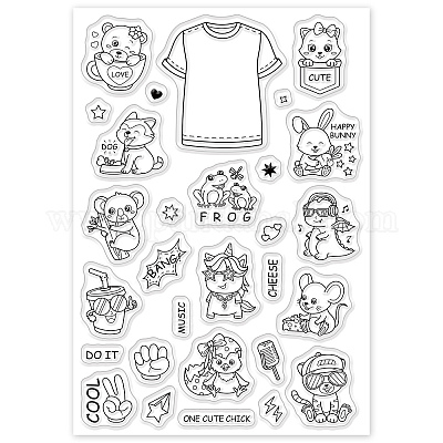 Wholesale PandaHall T-Shirts Stamps for Card Making 