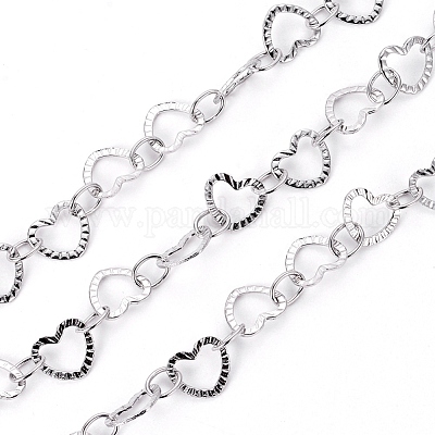 UMAOKANG Stainless Steel Jewelry Chain - 13 Feet, Hollow Heart Links, For DIY Crafting