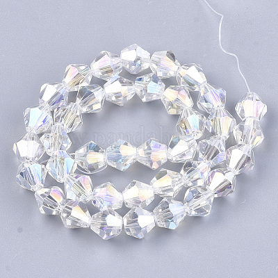 Chapelets de perles en verre électroplaqué&nbsp;X-EGLA-Q118-6mm-B17-1