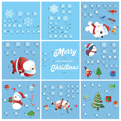 Happy 2024 New Year Christmas Window Santa Claus Snowflake Stickers for Kids  Rooms New Year Christmas Window Decorations