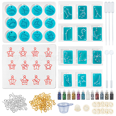 Olycraft DIY Kit, with Silicone Molds, Plastic Stirring Rod, Transfer  Pipettes, Laser Shining Nail Art Glitter and Latex Finger Cots