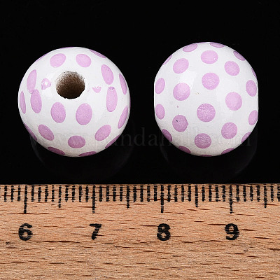Perles de bois imprimées sur le thème de Pâques&nbsp;WOOD-T032-22J-1