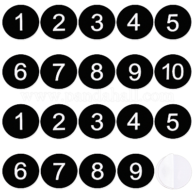 Wholesale BENECREAT 20Pcs Acrylic Adhesive Numbers Tag 1-10 Digital Tags  Sign Tag 1.2 Black Vinyl Number Stickers Labels Plastic Number Tag for  Wedding Festival Party 