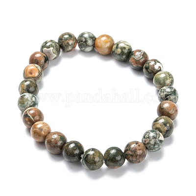 Natürliche Armbänder aus Rhyolith-Jaspis mit Stretchperlen&nbsp;G-A185-01S-1