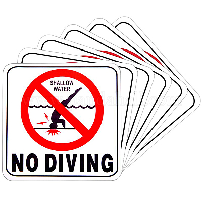 Wholesale PVC Plastic No Diving Sign Stickers 