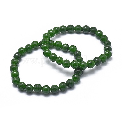 Bracciali in perle di giada naturale taiwan&nbsp;BJEW-K212-B-019-1