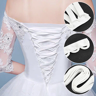 3PCS/Set Satin Wedding Dress Zipper Replacement Adjustable Corset