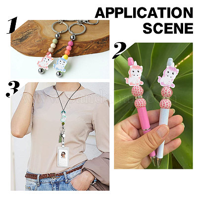 SUNNYCLUE 1 Box Silicone Beads Animals Silicone Bead Kit Unicorn Thick  Loose Spacer Chunky Beads for Jewelry Making Beaded Necklace Lanyard  Bracelet
