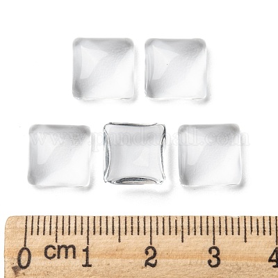 Transparent klares Glas Quadrat Cabochon&nbsp;GGLA-A001-10mm-1