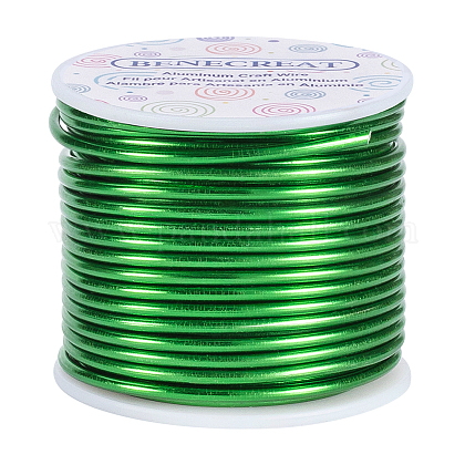 BENECREAT 9 Gauge/3mm Tarnish Resistant Jewelry Craft Wire 17m Bendable Aluminum Sculpting Metal Wire for Jewelry Craft Beading Work - Green AW-BC0001-3mm-15-1